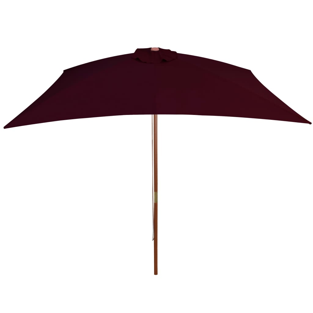 Garden Parasol with Wooden Pole Bordeaux Red 200x300 cm