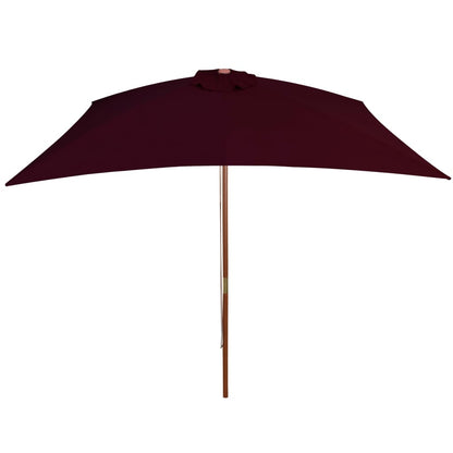 Garden Parasol with Wooden Pole Bordeaux Red 200x300 cm