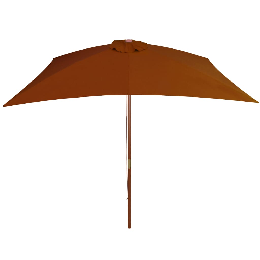 Garden Parasol with Wooden Pole Terracotta 200x300 cm