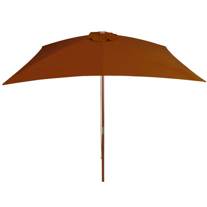 Garden Parasol with Wooden Pole Terracotta 200x300 cm
