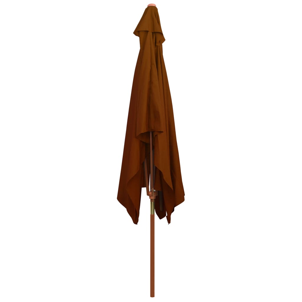 Garden Parasol with Wooden Pole Terracotta 200x300 cm