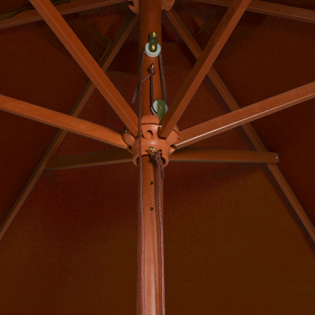 Garden Parasol with Wooden Pole Terracotta 200x300 cm