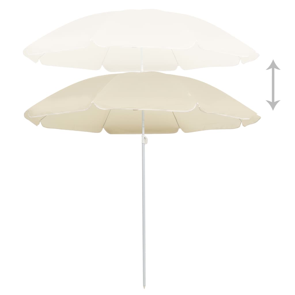 Garden Parasol with Steel Pole Sand 180 cm