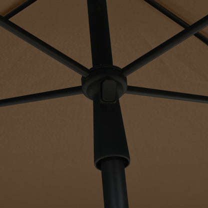 Garden Parasol with Pole 210x140 cm Taupe
