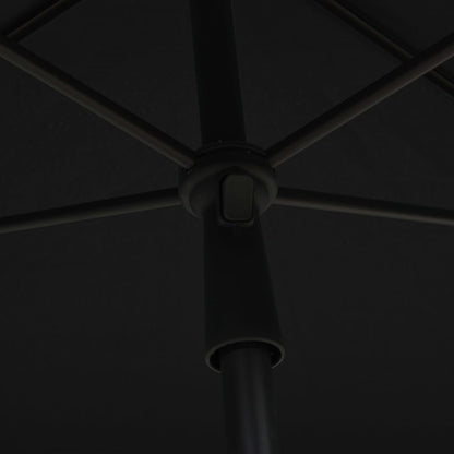 Garden Parasol with Pole 210x140 cm Black