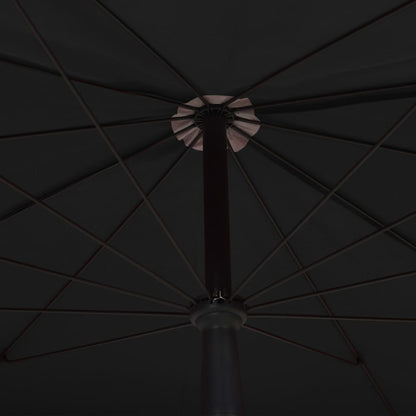 Garden Parasol with Pole 200x130 cm Black