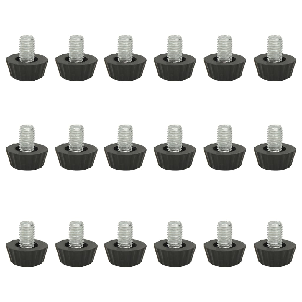 Adjustable Furniture Feet M8 18 pcs Black