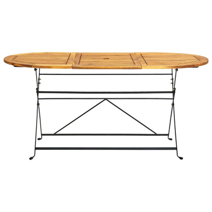 7 Piece Folding Outdoor Dining Set Solid Acacia Wood