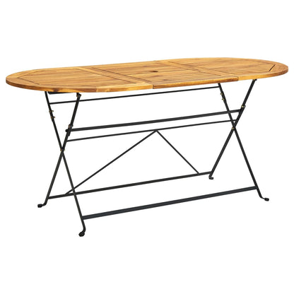 9 Piece Folding Outdoor Dining Set Solid Acacia Wood