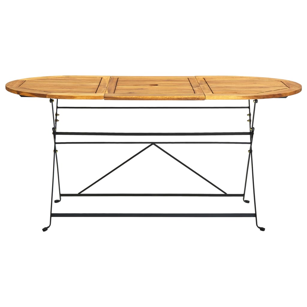 9 Piece Folding Outdoor Dining Set Solid Acacia Wood
