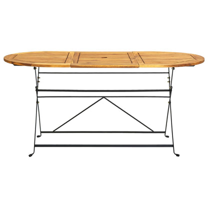 9 Piece Folding Outdoor Dining Set Solid Acacia Wood