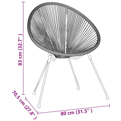3 Piece Outdoor Dining Set PVC Rattan Black