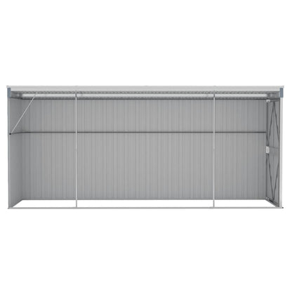 Wall-mounted Garden Shed Grey 118x382x178 cm Galvanised Steel