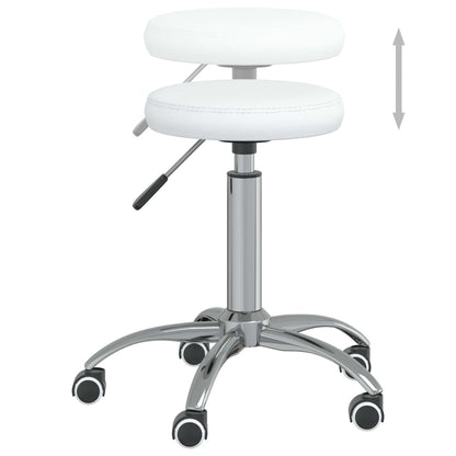 Office Swivel Chair White Faux Leather