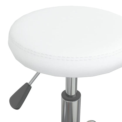 Office Swivel Chair White Faux Leather