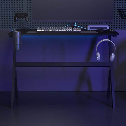 Gaming Desk LED with Y Shape Black 110x60x75 cm