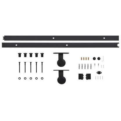 Sliding Door with Hardware Set ESG Glass&Aluminium 76x205 cm