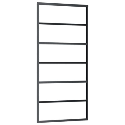 Sliding Door with Hardware Set ESG Glass&Aluminium 90x205 cm