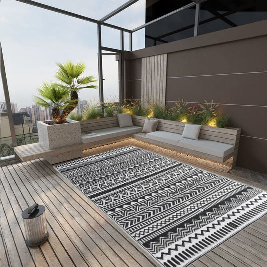Outdoor Rug ARAKIL Black 140x200 cm PP