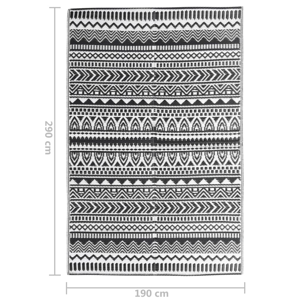 Outdoor Rug ARAKIL Black 190x290 cm PP