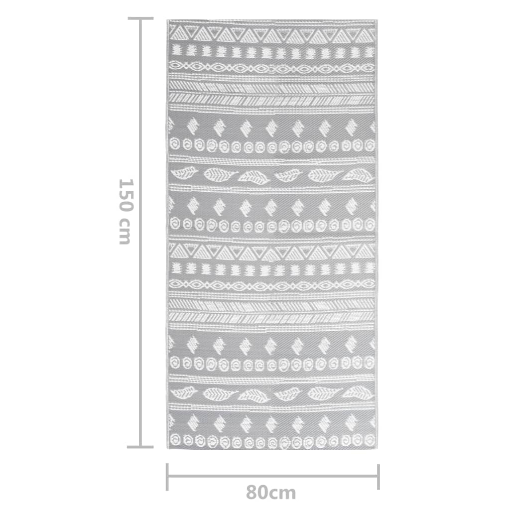 Outdoor Rug ARAKIL Grey 80x150 cm PP