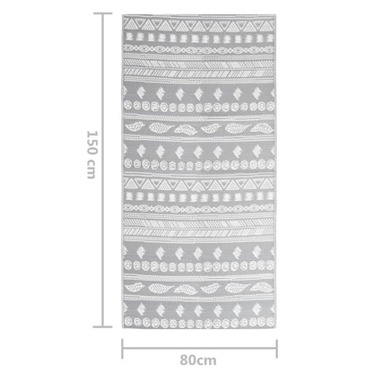 Outdoor Rug ARAKIL Grey 80x150 cm PP