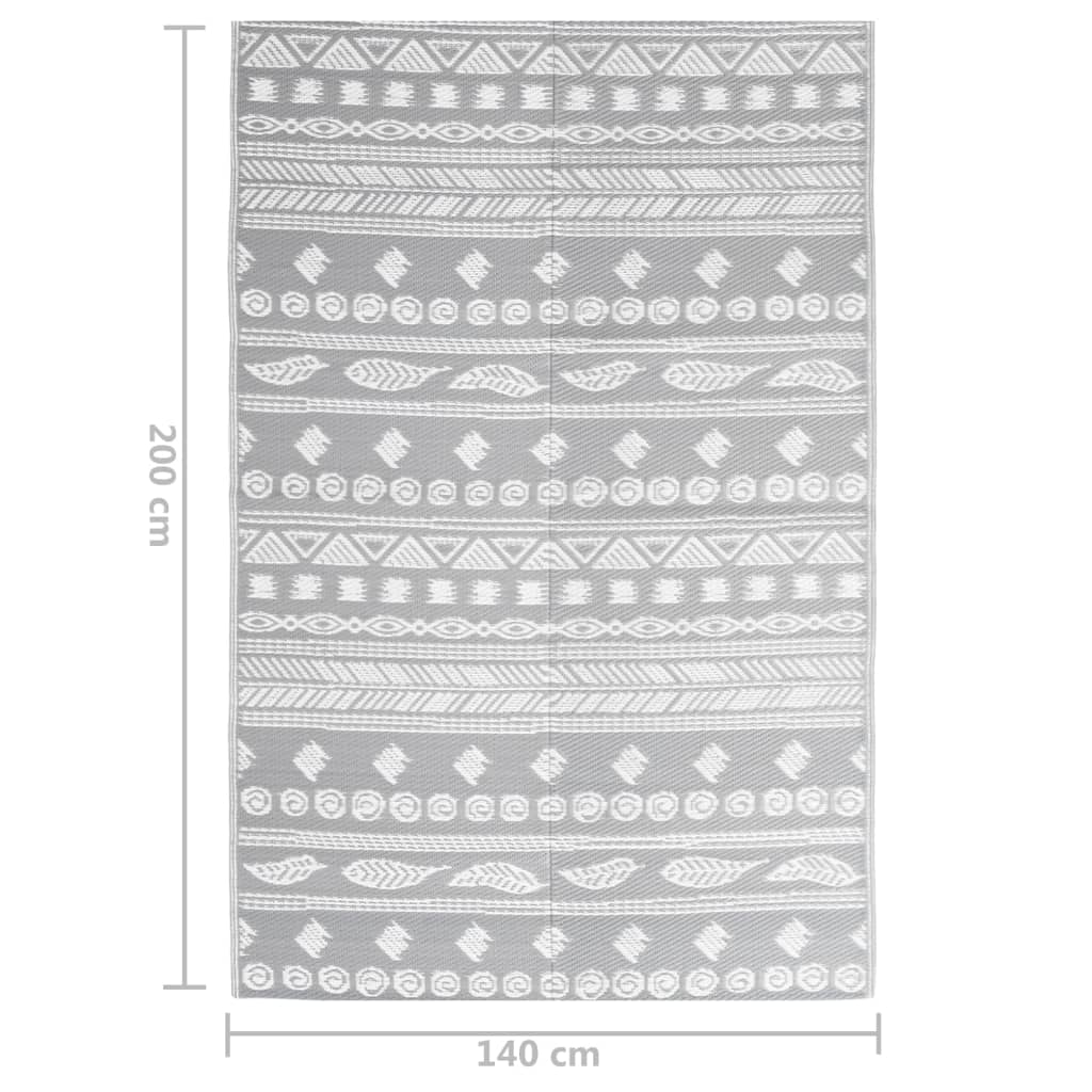 Outdoor Rug ARAKIL Grey 140x200 cm PP