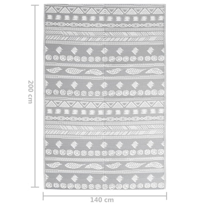 Outdoor Rug ARAKIL Grey 140x200 cm PP