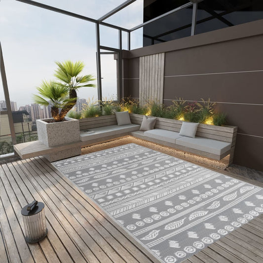 Outdoor Rug ARAKIL Grey 140x200 cm PP