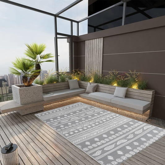 Outdoor Rug ARAKIL Grey 160x230 cm PP