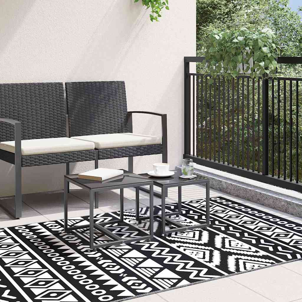 Outdoor Rug ARAKIL Black 120x180 cm PP