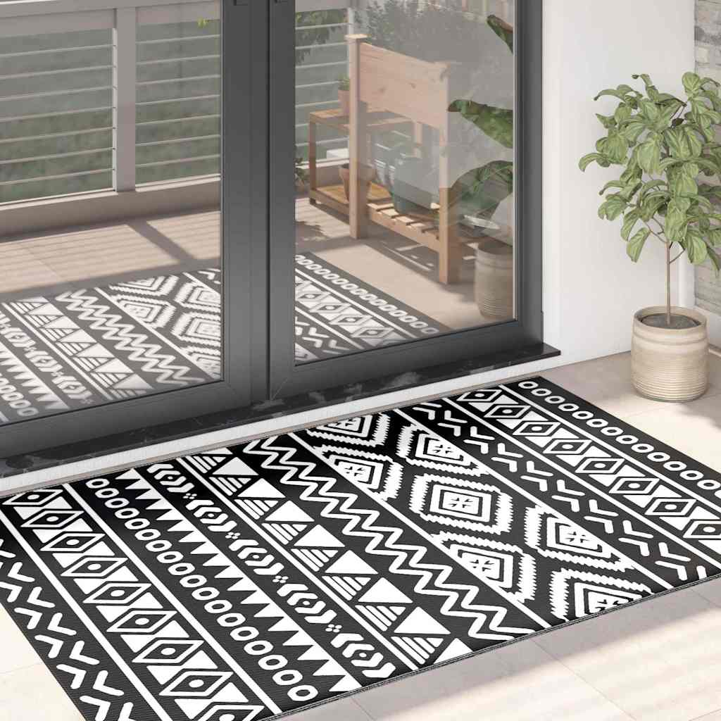 Outdoor Rug ARAKIL Black 120x180 cm PP