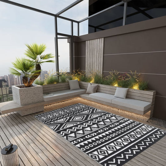 Outdoor Rug ARAKIL Black 160x230 cm PP