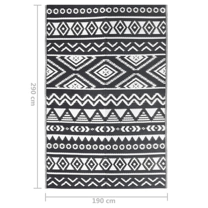 Outdoor Rug ARAKIL Black 190x290 cm PP