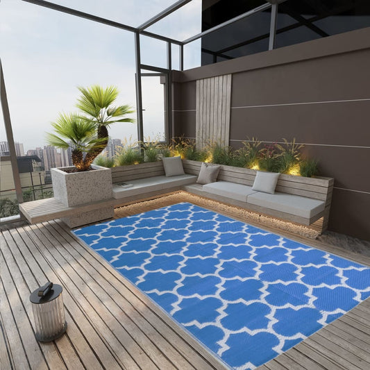 Outdoor Rug ARAKIL Blue 190x290 cm PP
