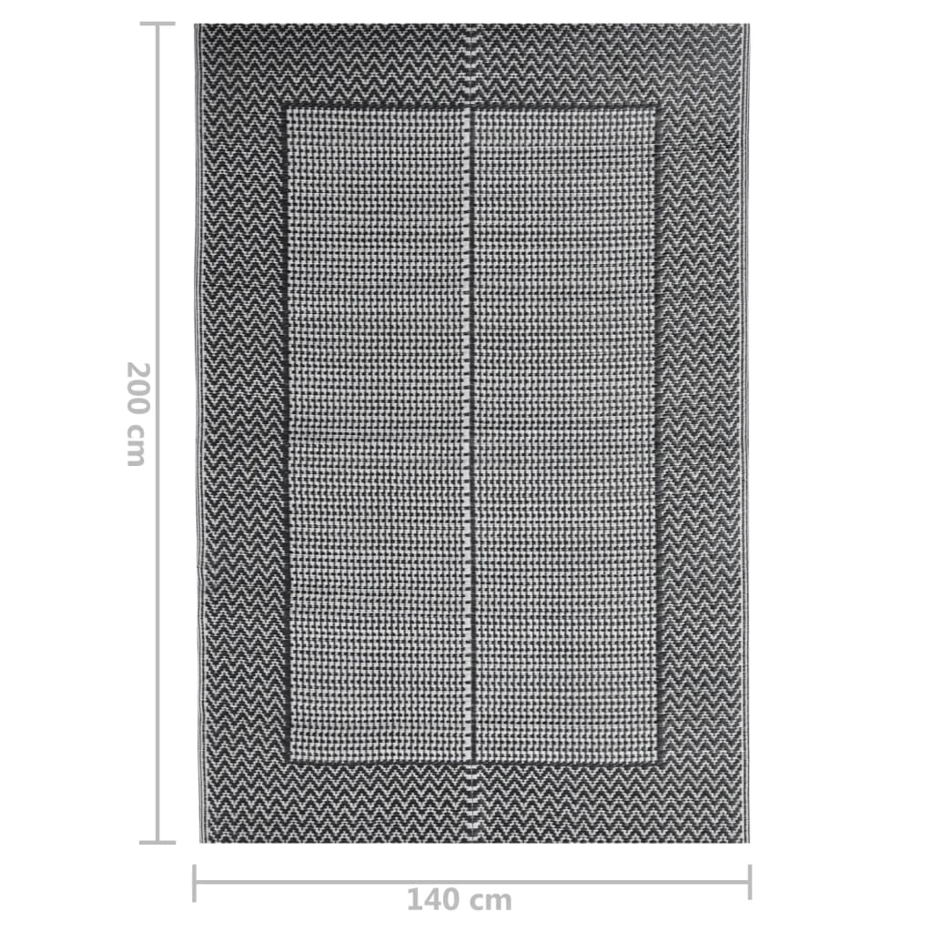 Outdoor Rug ARAKIL Black 140x200 cm PP