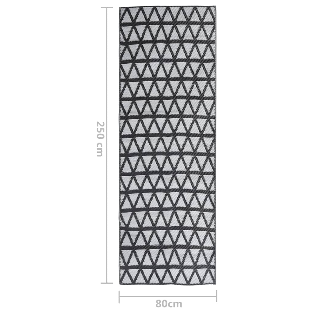 Outdoor Rug ARAKIL Black 80x250 cm PP