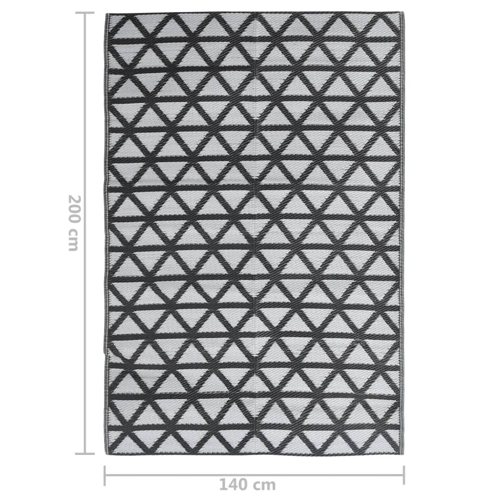 Outdoor Rug ARAKIL Black 140x200 cm PP
