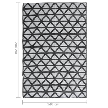Outdoor Rug ARAKIL Black 140x200 cm PP