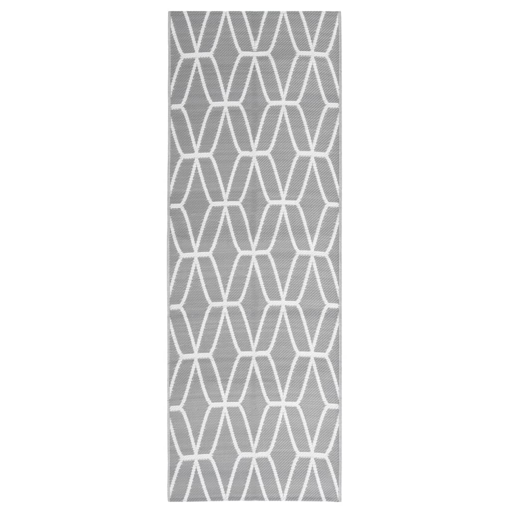 Outdoor Rug ARAKIL Grey 80x250 cm PP