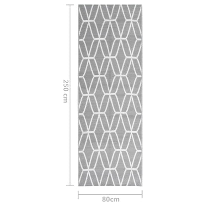 Outdoor Rug ARAKIL Grey 80x250 cm PP