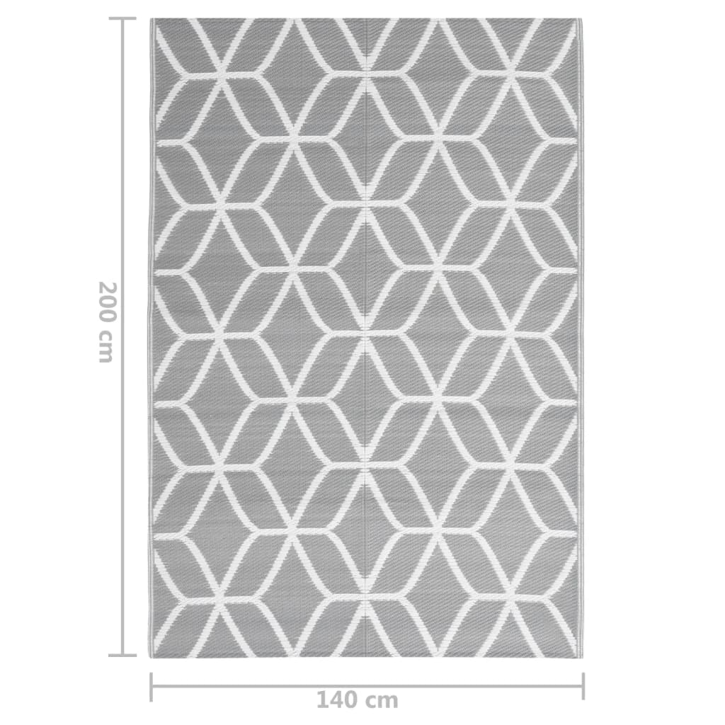 Outdoor Rug ARAKIL Grey 140x200 cm PP