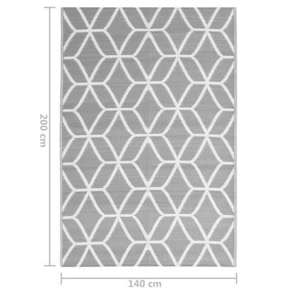Outdoor Rug ARAKIL Grey 140x200 cm PP