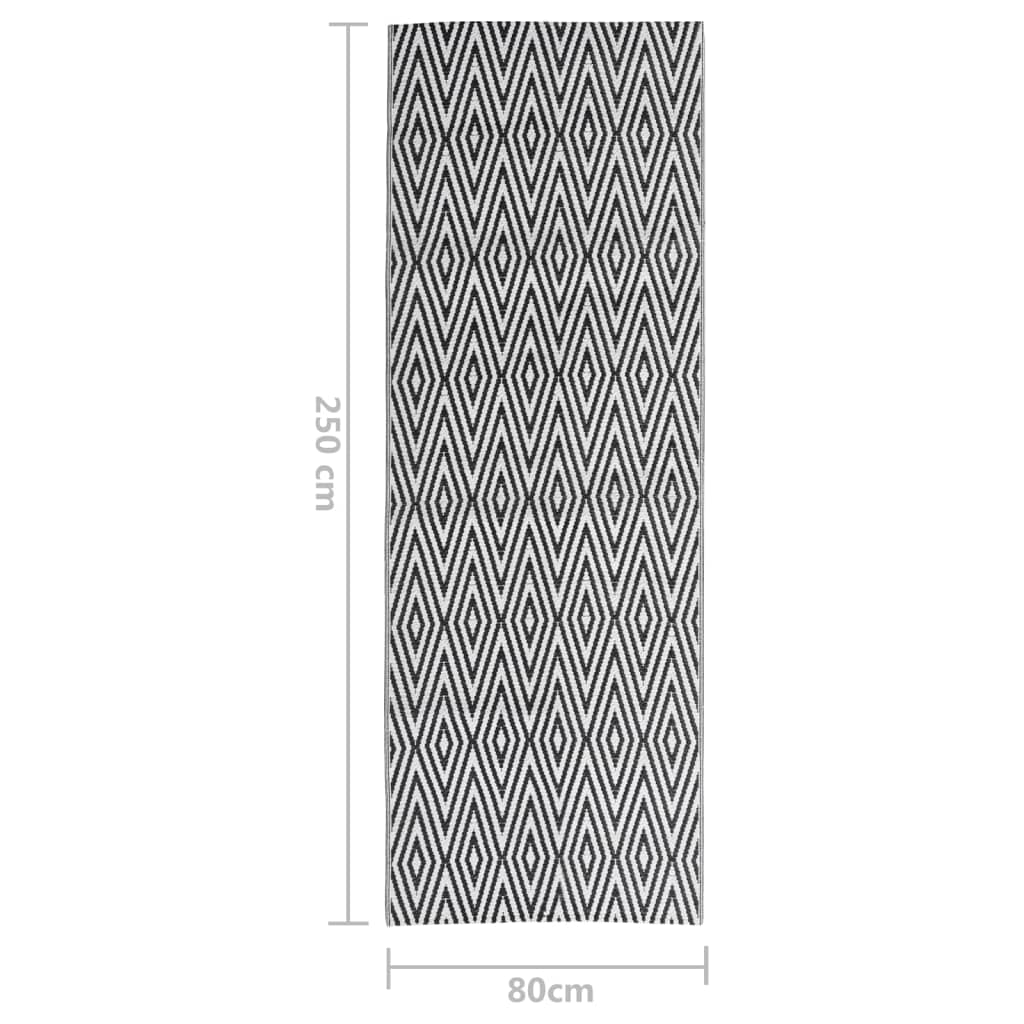Outdoor Rug ARAKIL Black 80x250 cm PP