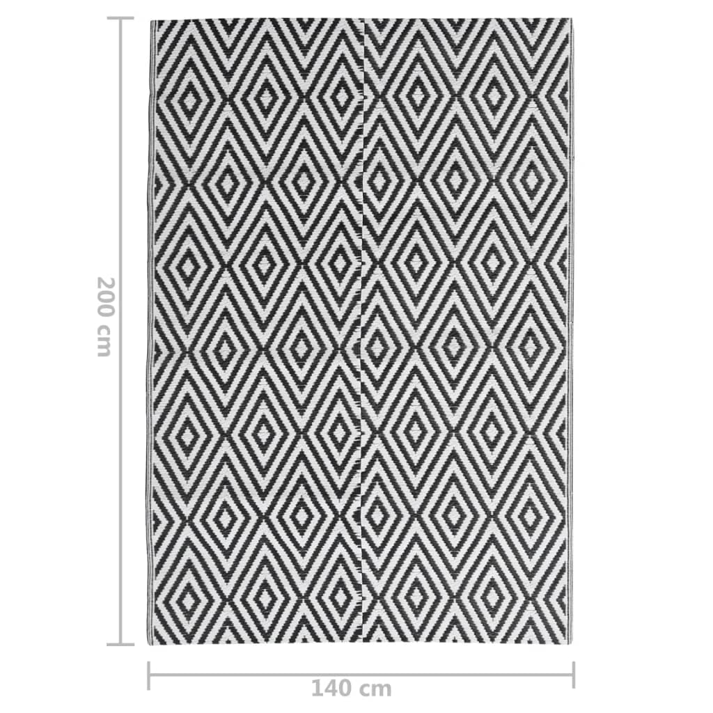 Outdoor Rug ARAKIL Black 140x200 cm PP