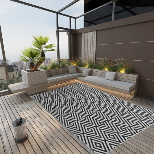 Outdoor Rug ARAKIL Black 140x200 cm PP