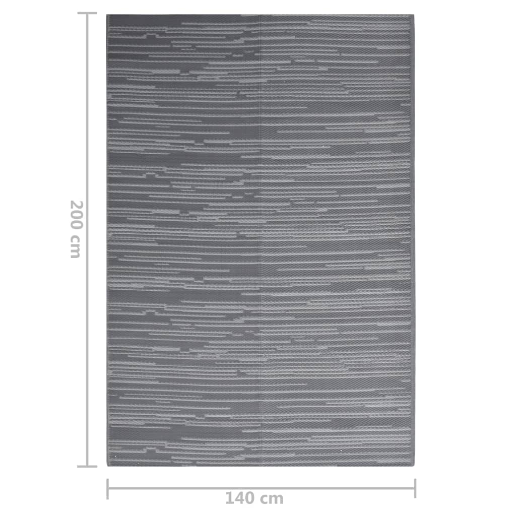 Outdoor Rug ARAKIL Anthracite 140x200 cm PP