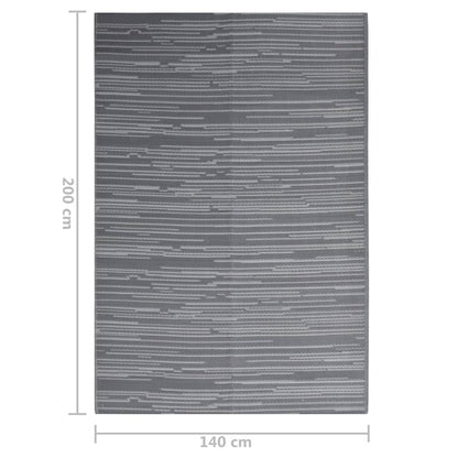 Outdoor Rug ARAKIL Anthracite 140x200 cm PP