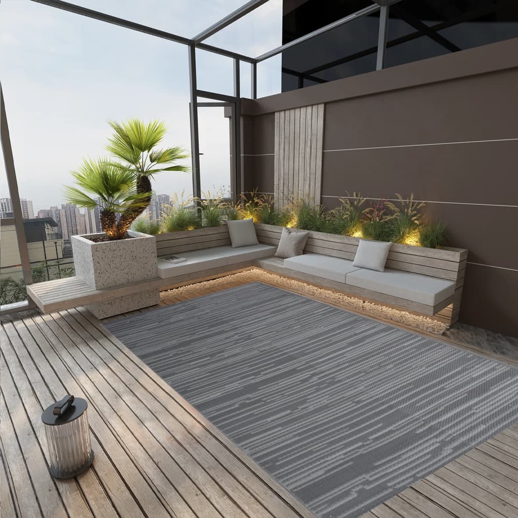 Outdoor Rug ARAKIL Anthracite 140x200 cm PP