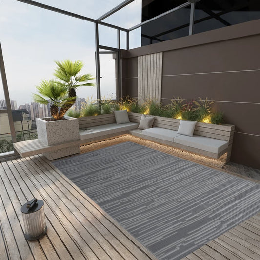 Outdoor Rug ARAKIL Anthracite 140x200 cm PP